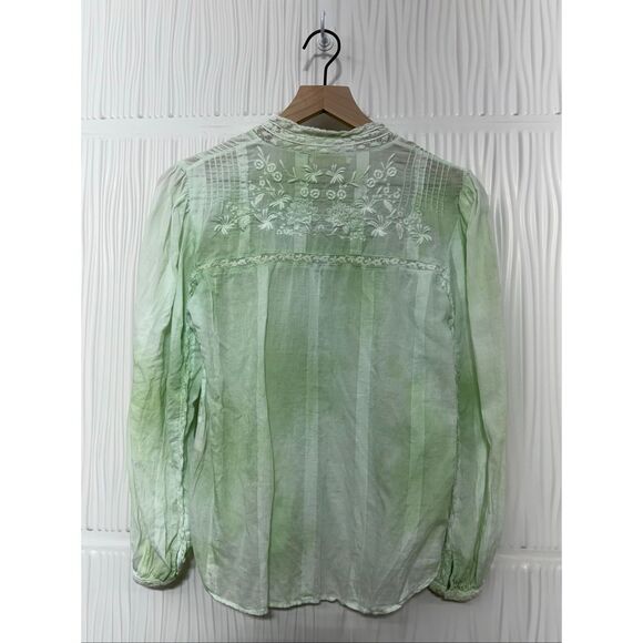 LOVESHACKFANCY - Ronda Embroidered Puff Sleeve Blouse - Picture 3 of 12